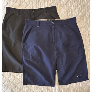 Oakley Mens Hybrid Shorts Bundle 2 Pair Black Navy Size 34W Golf Casual